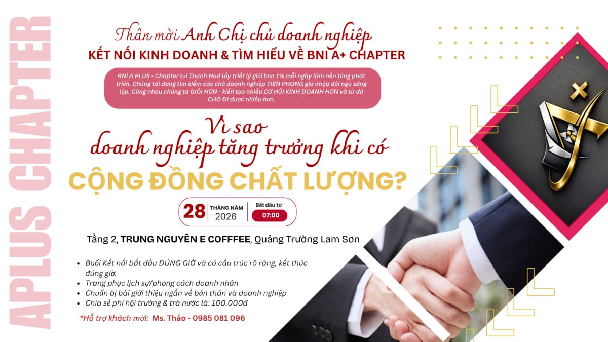 THƯ MỜI KẾT NỐI KINH DOANH & TÌM HIỂU BNI APLUS CHATPER